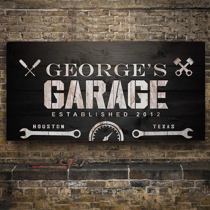 Man Cave Garage Sign by Tailored Canvases
