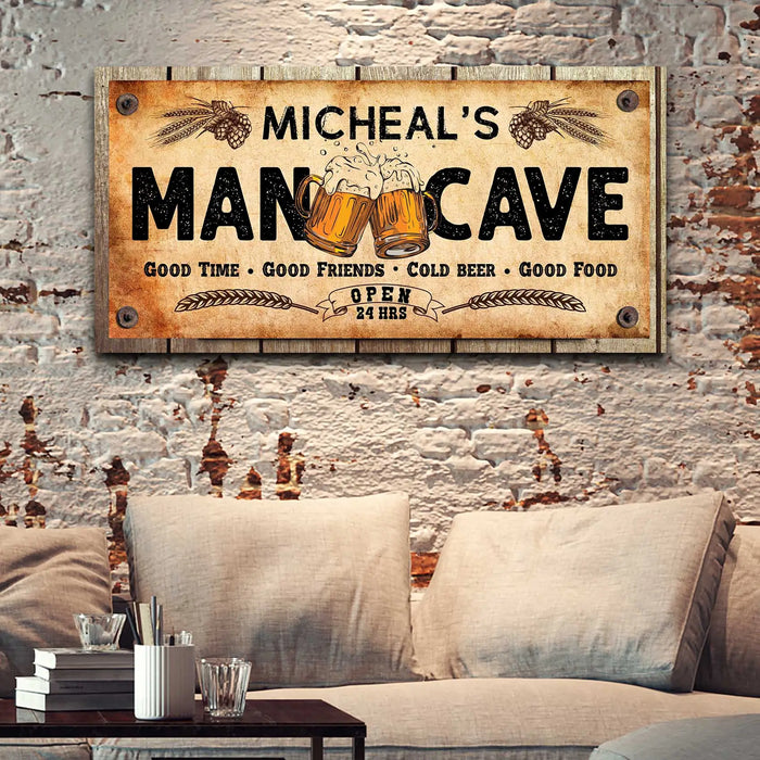 Man Cave Sign IV by Tailored Canvases
