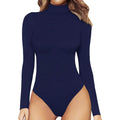 MANGOPOP Women's Mock Turtle Neck Long Sleeve Tops Bodysuit Jumpsuit by DailySale