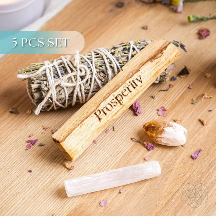 Manifest Miracles - Prosperity Smudging Kit (5 Pieces) by Conscious Items