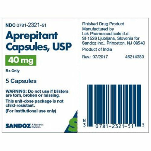 APREPITANT 40 MG CAP 1 UD by Pasteur Pharmacy