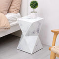 Marble End Table Multi-Face Contemporary Nightstand by DailySale