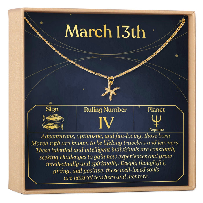 March 13th Pisces Necklace by Dear Ava