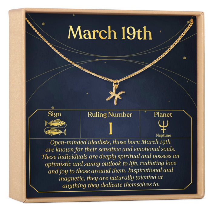 March 19th Pisces Necklace by Dear Ava
