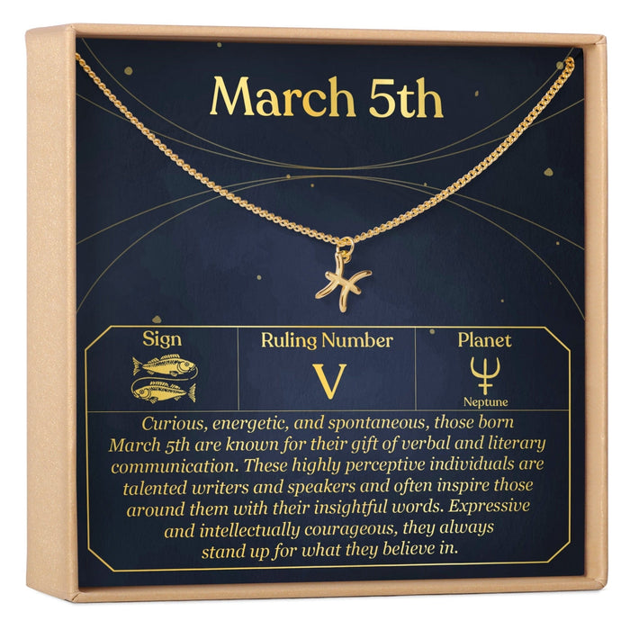March 5th Pisces Necklace by Dear Ava