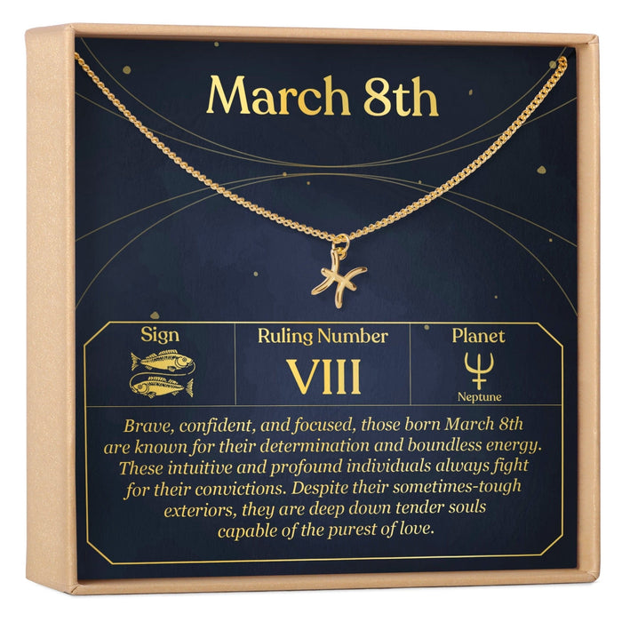 March 8th Pisces Necklace by Dear Ava