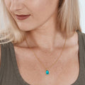 March Birthstone / Aquamarine Crystal Charm Necklace by Dear Ava