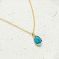 March Birthstone / Aquamarine Crystal Charm Necklace by Dear Ava