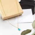 March Birthstone / Aquamarine Crystal Charm Necklace by Dear Ava