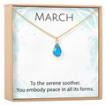 March Birthstone / Aquamarine Crystal Charm Necklace by Dear Ava