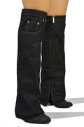 Marget -Black Denim {4" Block Heel ...Not a Wedge Heel} by The House of Stylez