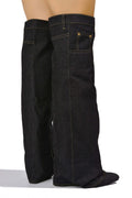 Marget -Black Denim {4" Block Heel ...Not a Wedge Heel} by The House of Stylez