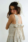 Margot Retro Bow Tie Back Smocked Midi Dress by Boutique 23