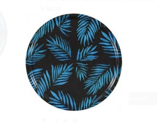 Mariska Meijers Palm Beach Blue Birch Wood Tray by Price Is Right Miami