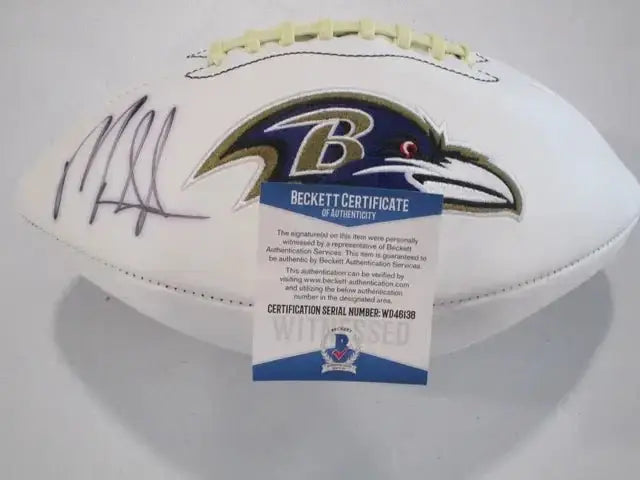 Mark Ingram Ravens Signed Logo Football (Beckett COA) by Price Is Right Miami