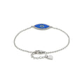 Marquise Cut Blue Opal Evil Eye Bracelet by Fine Color Jewels