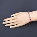 Marquise Pink Ruby Prong 10K White Gold Tennis Bracelet by Fine Color Jewels