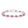 Marquise Pink Ruby Prong 10K White Gold Tennis Bracelet