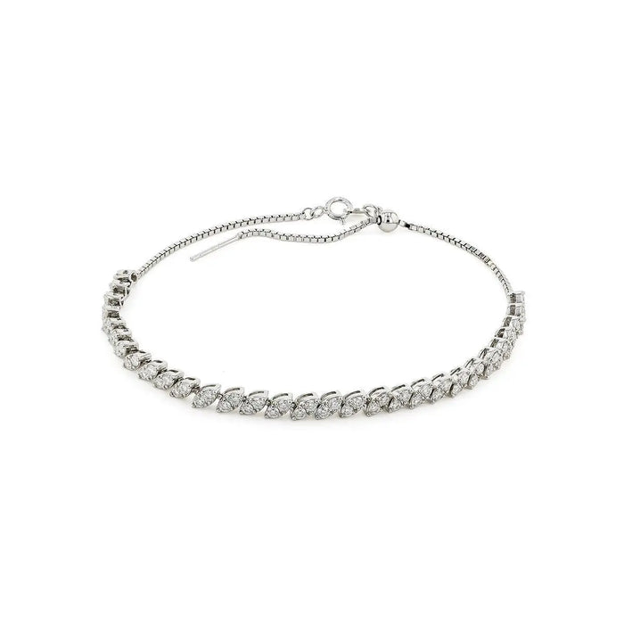Marquise Style Round Moissanite Bracelet by Fine Color Jewels