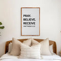 Matthew 21:22 - Pray Believe Receive Faith Sign by Tailored Canvases