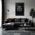 Matthew 21:22 - Pray Believe Receive Faith Sign III by Tailored Canvases