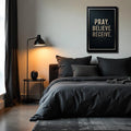 Matthew 21:22 - Pray Believe Receive Faith Sign III by Tailored Canvases