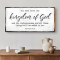 Matthew 6:33 - But Seek the Kingdom of God Faith Sign II by Tailored Canvases