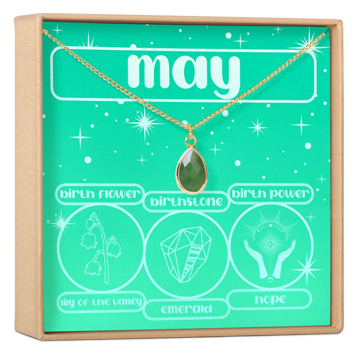 May Birthday Gemstone Necklace by Dear Ava