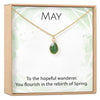 May Birthstone - Emerald Crystal Charm Necklace
