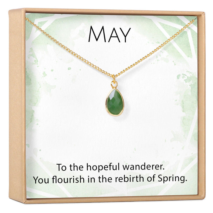 May Birthstone - Emerald Crystal Charm Necklace by Dear Ava