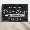 May The Lord Bless This House And All Who Enter Sign by Tailored Canvases