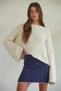 Maybell Sweater Top: Ivory by Boutique 23
