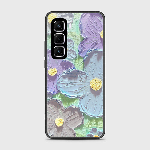 Infinix Hot 50 Pro Plus Cover - Floral Series - Design 1 - Purple & Aqua - HQ Premium Shine Durable Shatterproof Case (Fast Delivery) by Perfect Stock