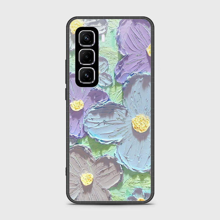 Infinix Hot 50 Pro Plus Cover - Floral Series - Design 1 - Purple & Aqua - HQ Premium Shine Durable Shatterproof Case (Fast Delivery) by Perfect Stock