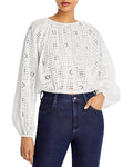 Aqua Cotton Eyelet Top by Vanessa Jane