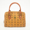 MCM Brown Monogam Visetos Pattern PVC x Leather Boston Bag #2451