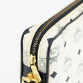 MCM Ivory x Navy Monogram Visetos Pattern Leather Clutch Bag #1880 by Bolt Boutique