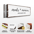 Meals And Memories Are Made Here Sign by Tailored Canvases