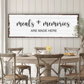 Meals And Memories Are Made Here Sign by Tailored Canvases