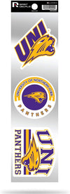 Northern Iowa Panthers UNI Triple Retro Throwback Spirit Decals Flat Vinyl Auto Home Sticker Sheet University of