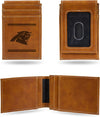 Carolina Panthers Premium Brown Leather Wallet, Front Pocket Magnetic Money Clip, Laser Engraved, Vegan