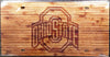 Ohio State University Buckeyes Premium Laser Cut Tag License Plate, Woodgrain Design, Mirrored Acrylic Inlaid, 6x12 Inch