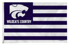 Kansas State University Wildcats Premium 3x5 Feet Flag Banner, Stripes Design, Metal Grommets, Outdoor Use, Single Sided