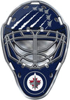 Winnipeg Jets Mask Auto Emblem, Aluminum Metal, Embossed Team Color, Raised Decal Sticker, Full Adhesive Backing