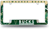 Milwaukee Bucks Metal License Plate Frame Tag Cover All Over Design Heavy Gauge