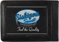 New York Jets Black Leather Wallet, Front Pocket Magnetic Money Clip, Printed Logo