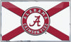 University of Alabama Crimson Tide Embossed Color Auto Emblem, State Flag Design, Raised Aluminum Metal, Full Adhesive Backing