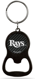 Tampa Bay Rays Metal Keychain Bottle Opener, Carbon Fiber Design