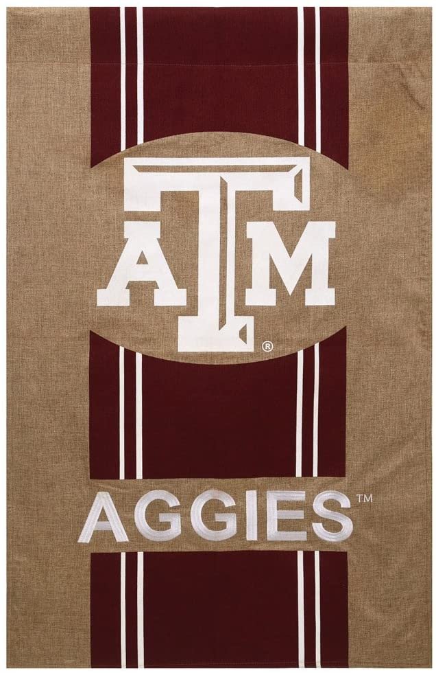 Texas A&M University Aggies Premium Double Sided Banner House Flag, Burlap Design, 28x44 Inch