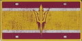 Arizona State University Sun Devils Premium Laser Cut Tag License Plate, Vintage Design, Mirrored Acrylic Inlaid, 6x12 Inch